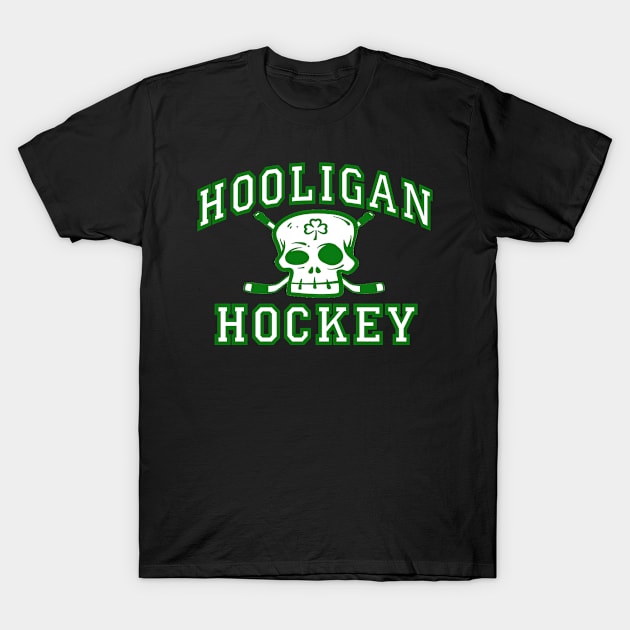 Hooligan Hockey (green) T-Shirt by BradyRain